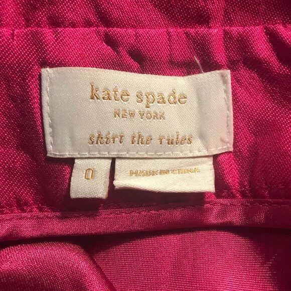 Kate Spade New York 'Skirt the Rules' Silk Fuchsia Mini Skirt Women's Size 0 - Picture 4 of 6
